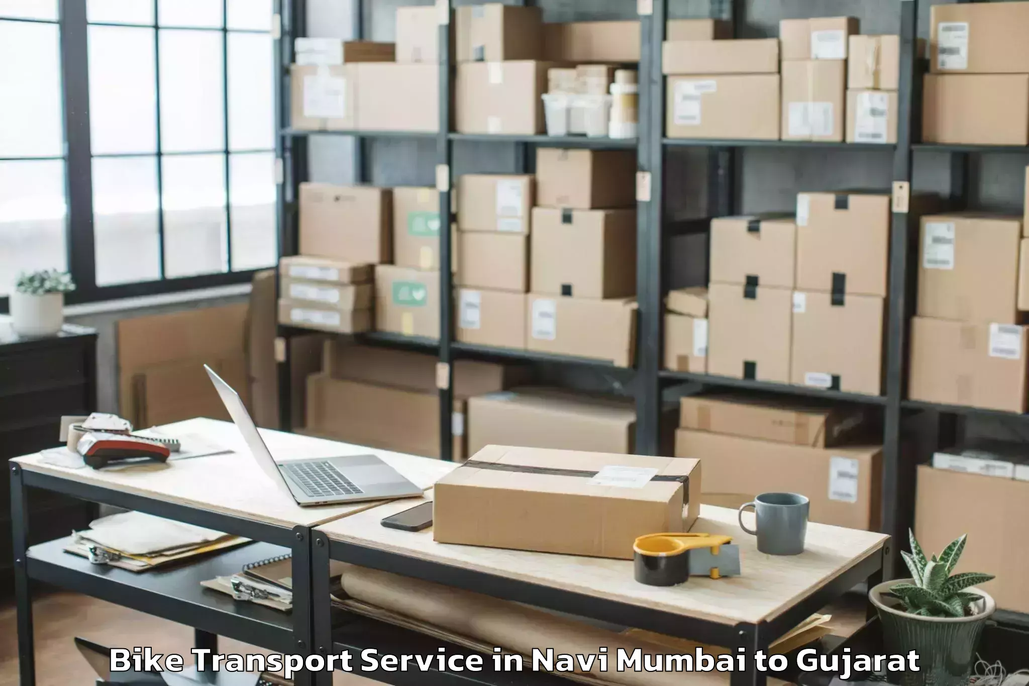 Efficient Navi Mumbai to Vaghodia Ina Bike Transport